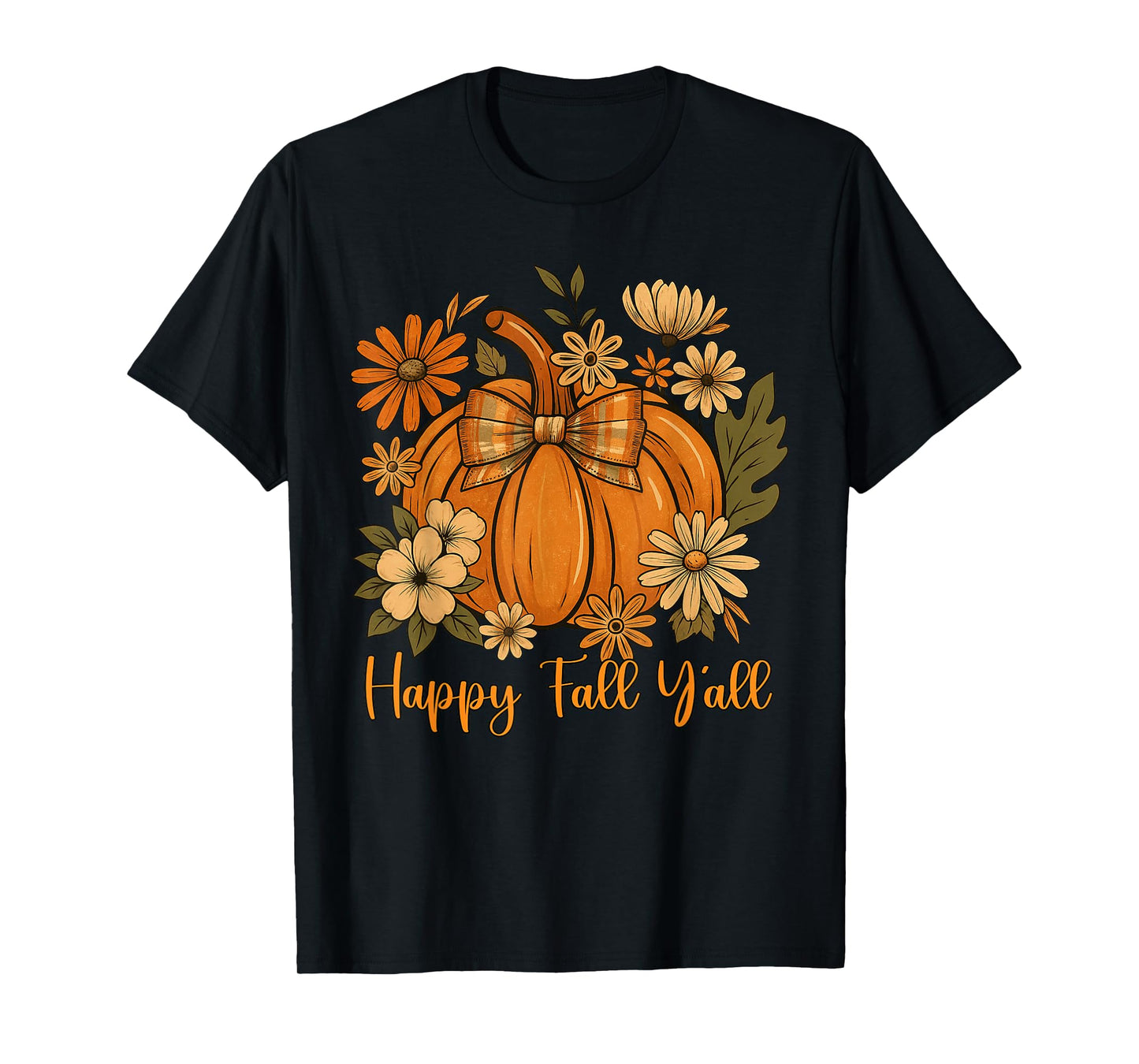 Happy Fall Y'all Coquette Bow Pumpkin Thanksgiving Women T-Shirt