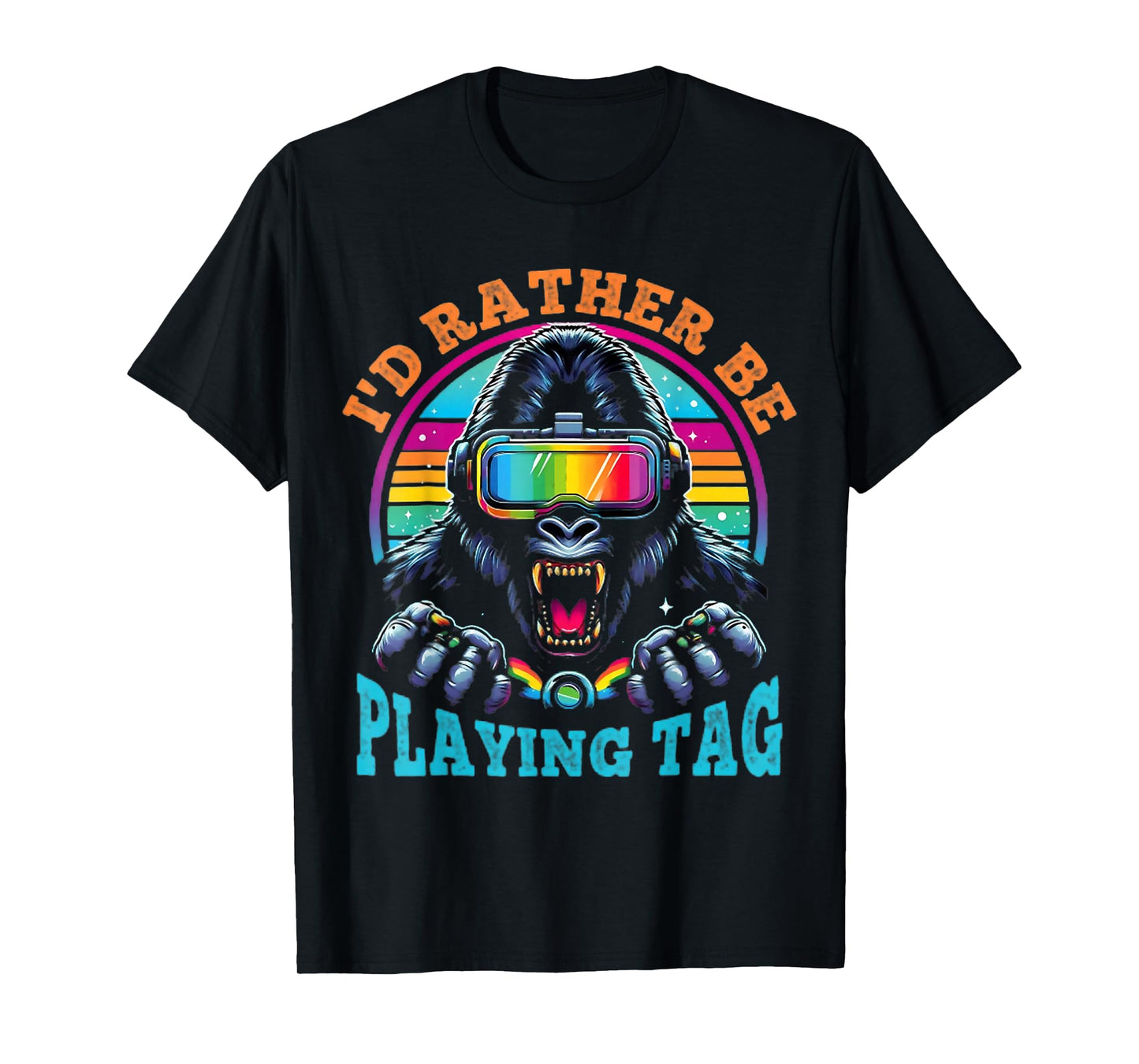 Bruh I'd Rather Be Playing Boys Adult Man Birthday Gorilla T-Shirt