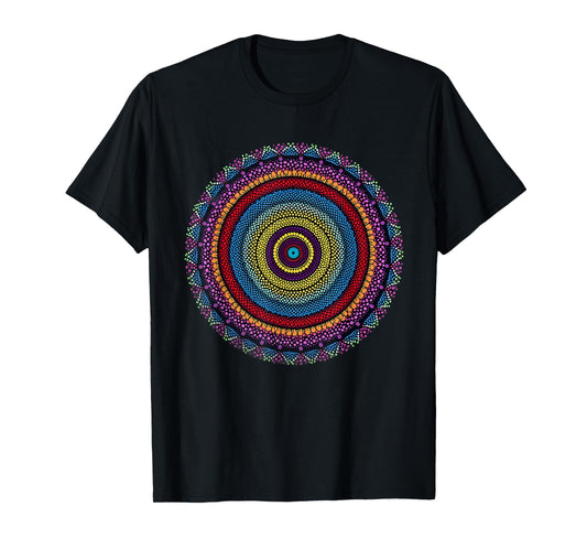 Vibrant Mandala 2024 Creative Dot Art Design T-Shirt