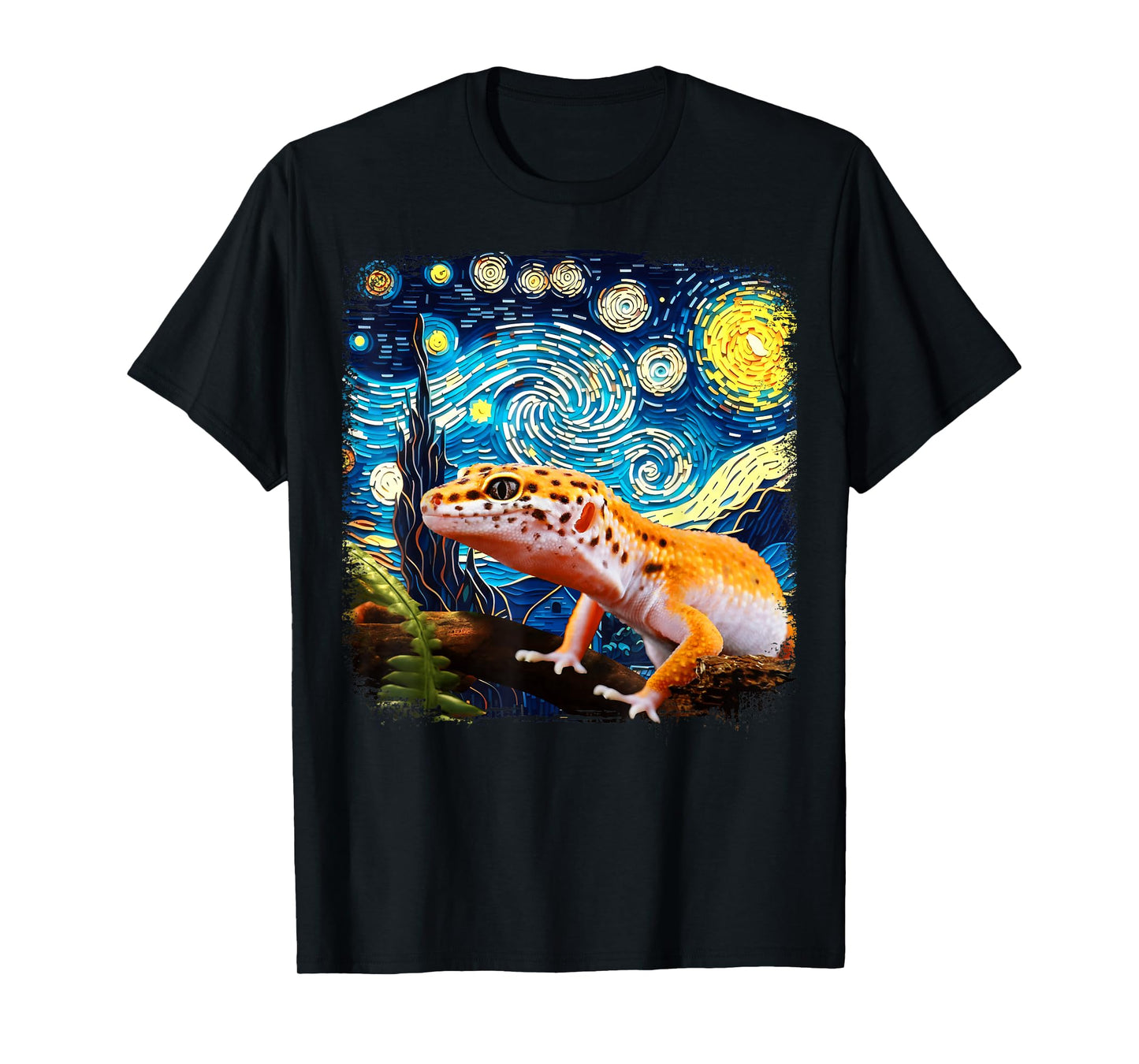 Leopard Gecko Starry Night Van Gogh Gifts For Men Women Kids T-Shirt