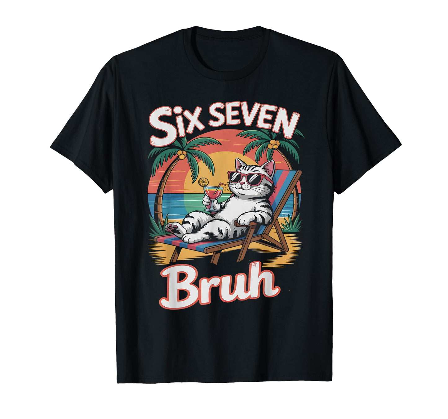 Keep Calm 67 Bruh Cat Vacation Cruise Trip Joke Gen Alpha Z T-Shirt