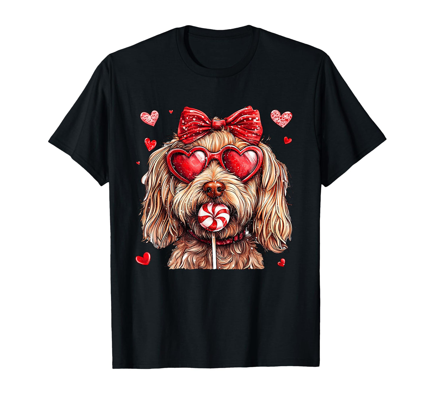 Cute Goldendoodle Valentine Heart Candy Valentines Day T-Shirt