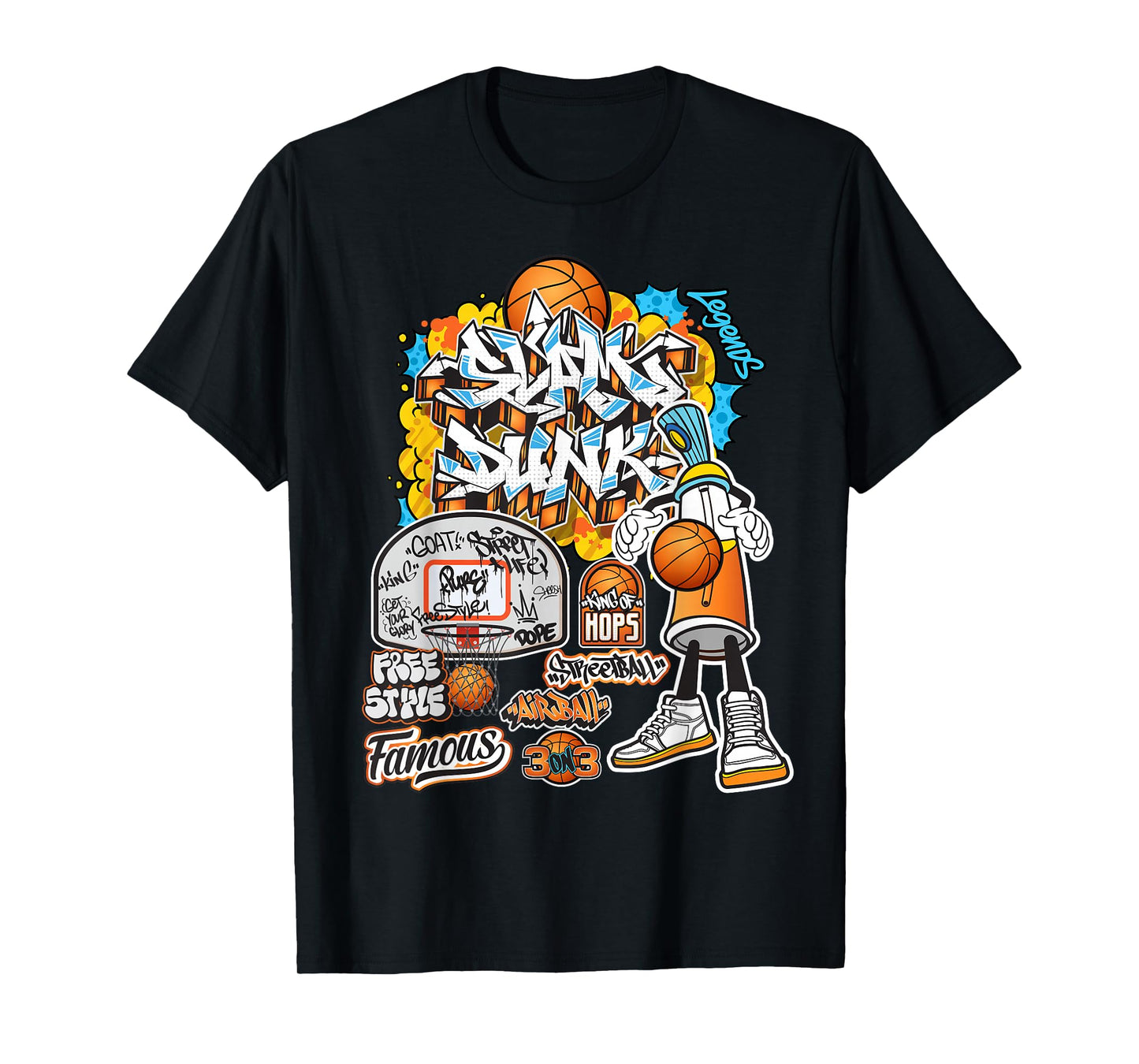 Cool Basketball Graffiti Style Illustration Graphic Designs T-Shirt