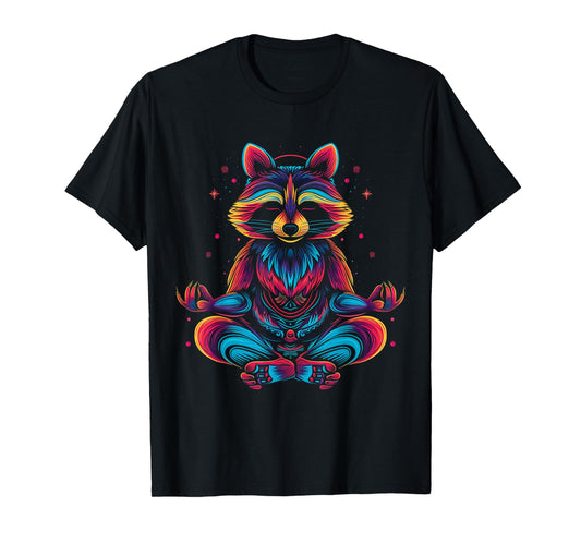Raccoon Meditating Animal Meditation Zen Funny Yoga Yogi T-Shirt