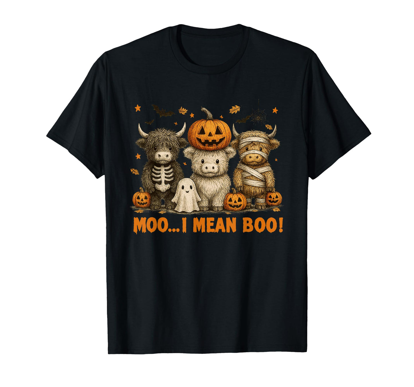 Ghost Cow Moo I Mean Boo Halloween Outfit Funny Cow Lover T-Shirt