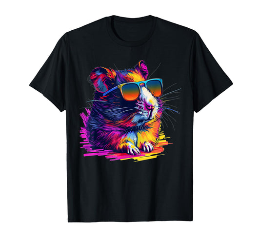 Cool looking hamster with multicolor sunglasses outfit T-Shirt