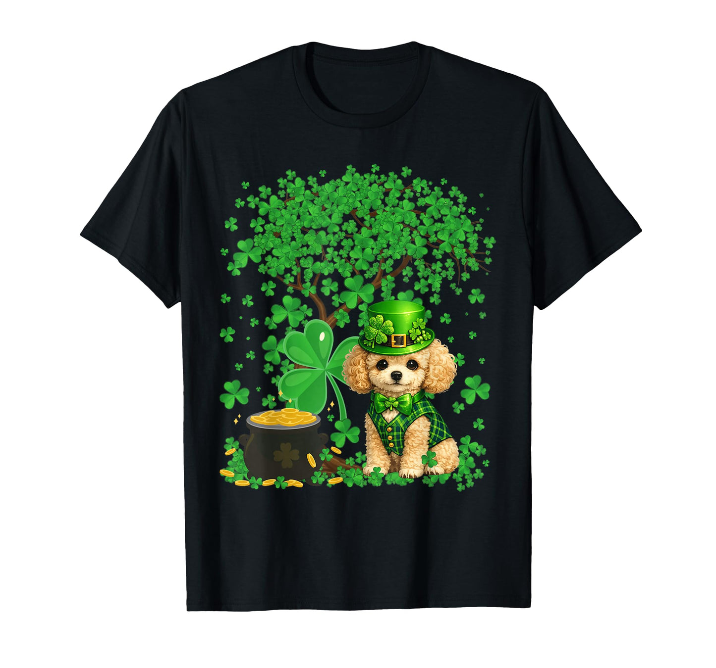 Funny Poodle Dog Shamrock St Patrick's Day T-Shirt