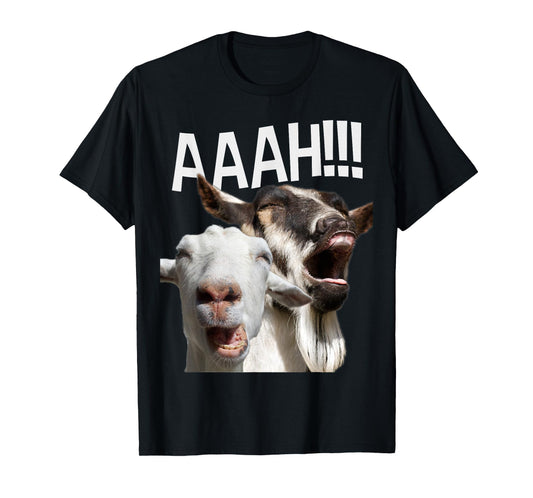 Screaming Goats AAAH!!! Funny Crazy Goat Lover Print T-Shirt