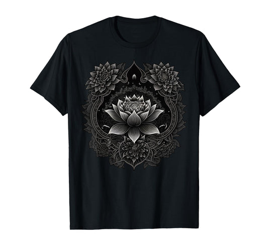 Spiritual Zen Lotus Flower on Mandala Lotus Flower T-Shirt