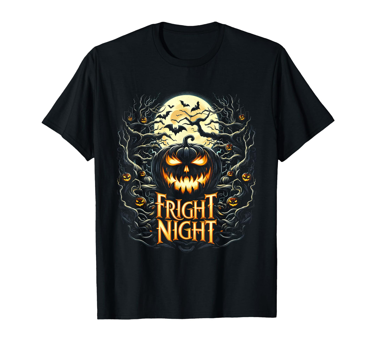 Halloween Pumpkin Jack O Lantern Face Fright Night T-Shirt