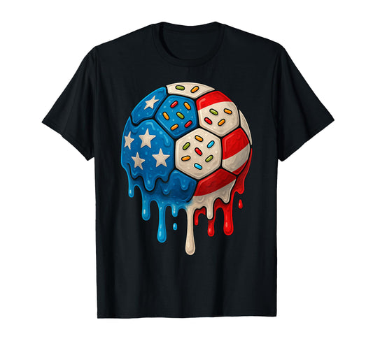 Ice Cream Drip Soccer Stuff 4th of July Boys Kids T-Shirt