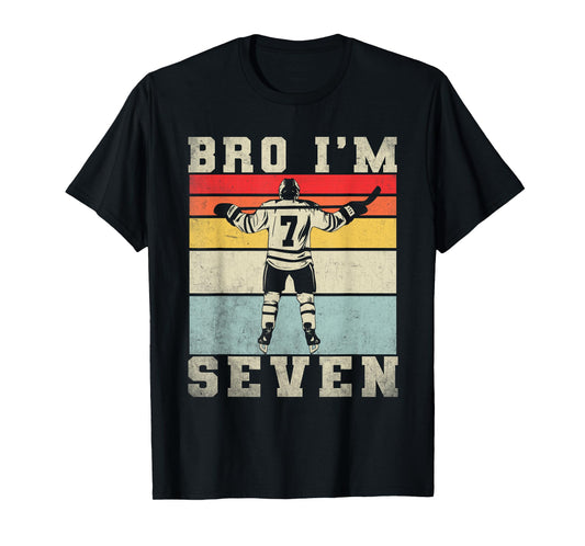 7th Birthday Ice Hockey Boy 7 Year Old Hockey Player T-Shirt