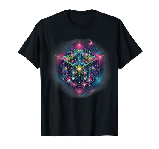 Sacred Geometry Flower of Life Metatron's Cube T-Shirt