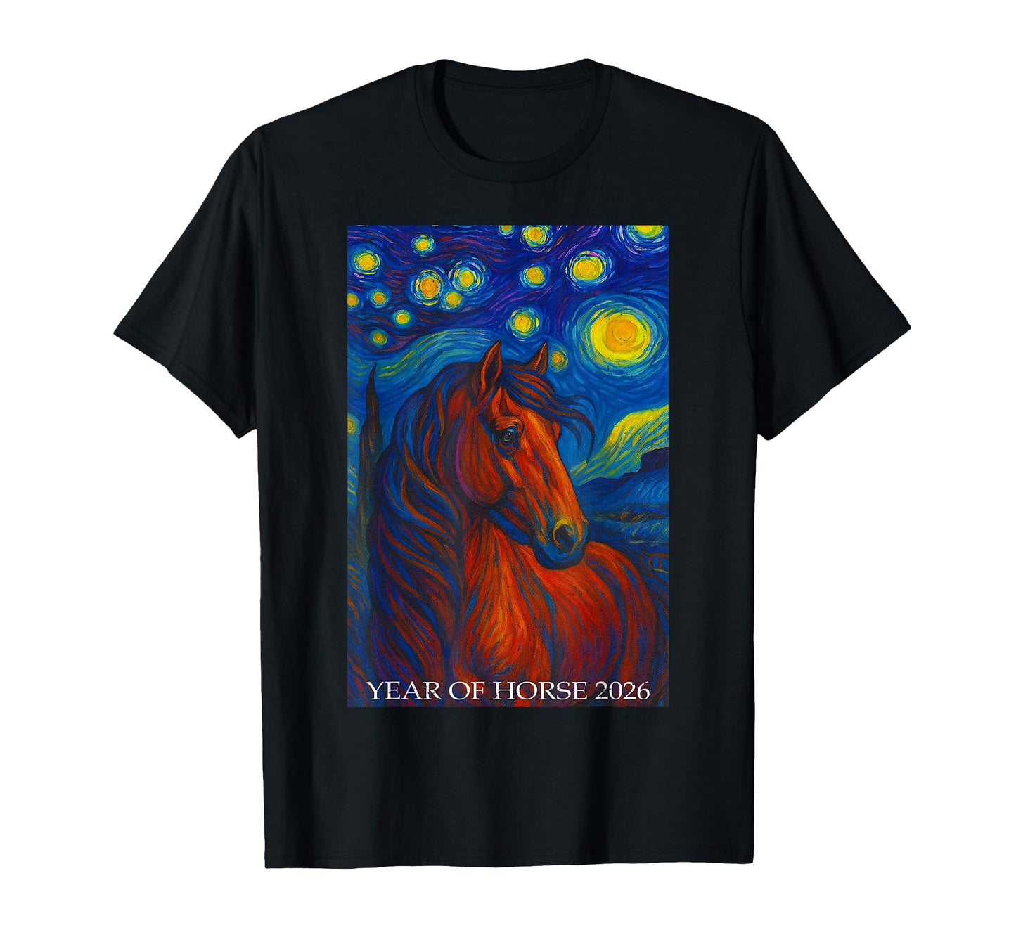Horse Painting Year of The Horse Chinese Zodiac New Year NYE T-Shirt