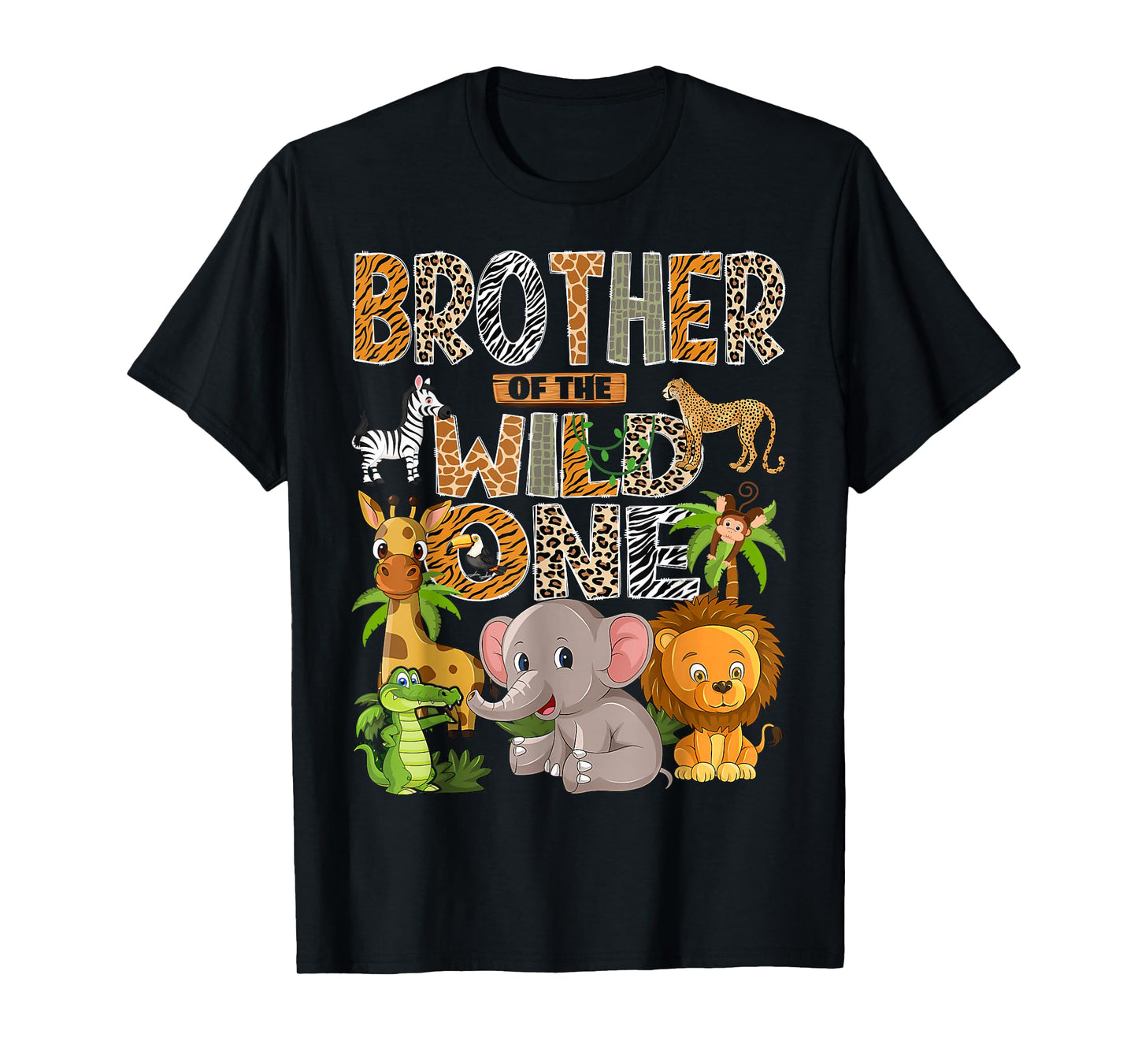 Brother of The Wild One 1st Birthday Boy Safari Jungle T-Shirt