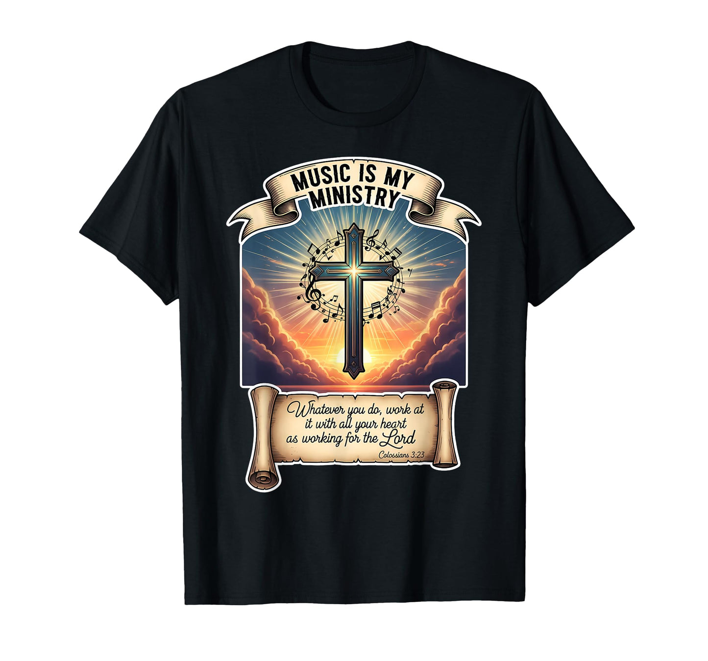 Christian Musician Music is My Ministry Teacher Jesus Christ T-Shirt