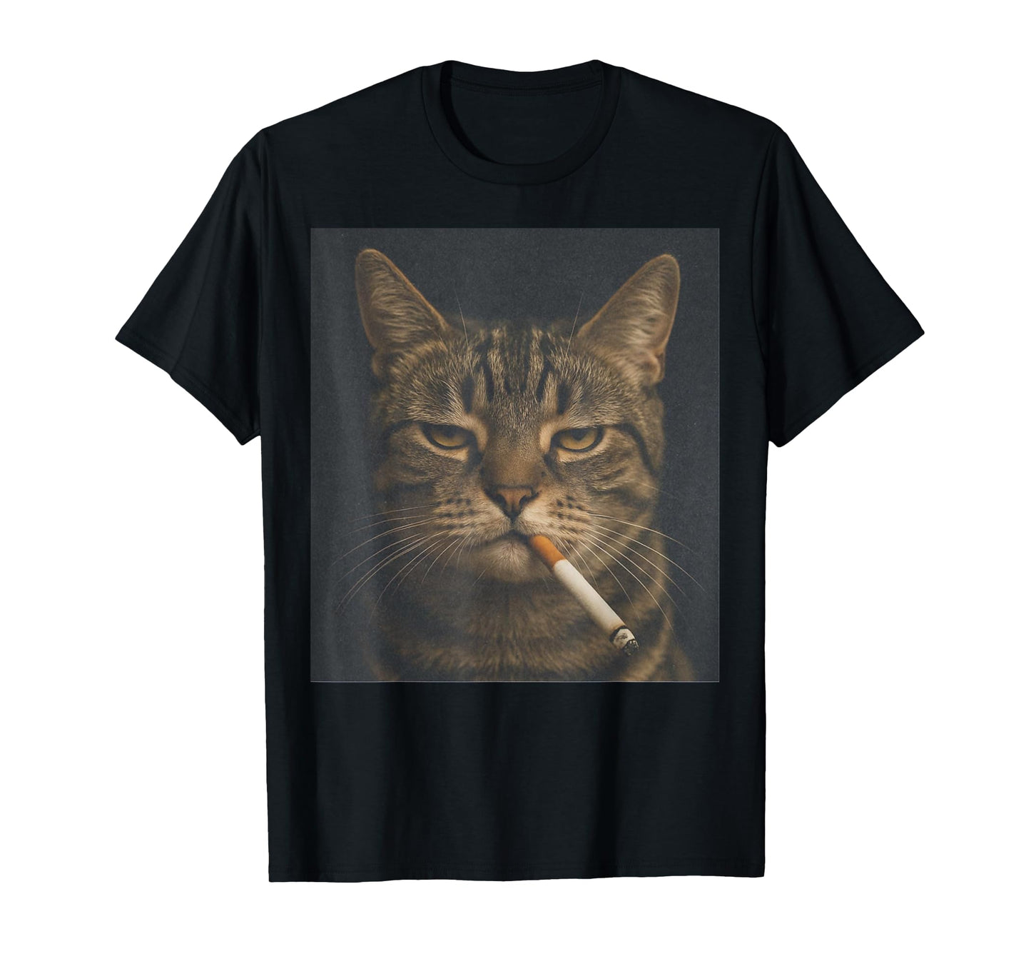 Funny Cat with Cigarette Sarcastic Meme Smoking Cat T-Shirt