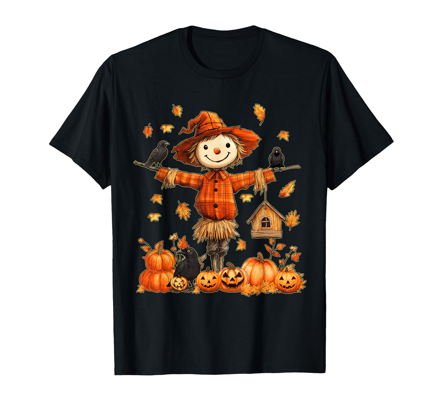 Cute Scarecrow Pumpkin Thanksgiving Halloween Hello Fall T-Shirt