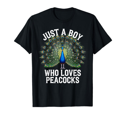 Cool Peacock Design For Boys Kids Men Bird Peacock Lovers T-Shirt