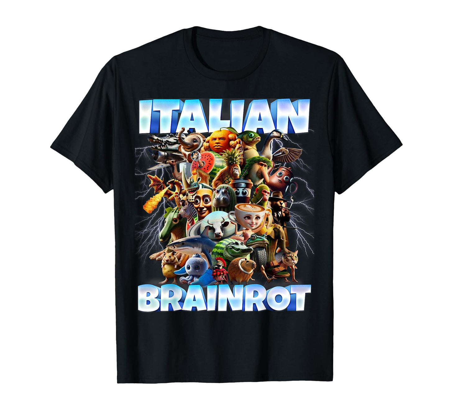 Italian Brainrot Characters Funny Meme Popular Trend Gen Z T-Shirt