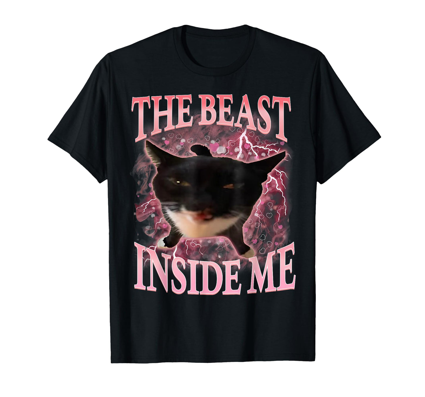 The Beast Inside Me Funny Gen Z Gen Alpha Silly Cat Meme Men Women T-Shirt