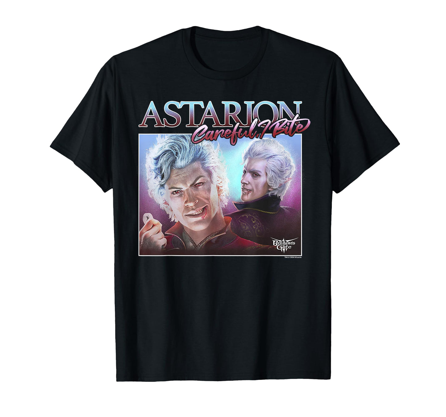 Dungeons & Dragons Careful I Bite Astarion Portrait T-Shirt