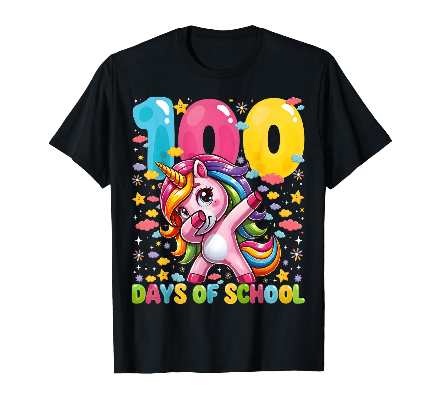 100 Days of School Unicorn Girls Teacher 100th Day of School T-Shirt