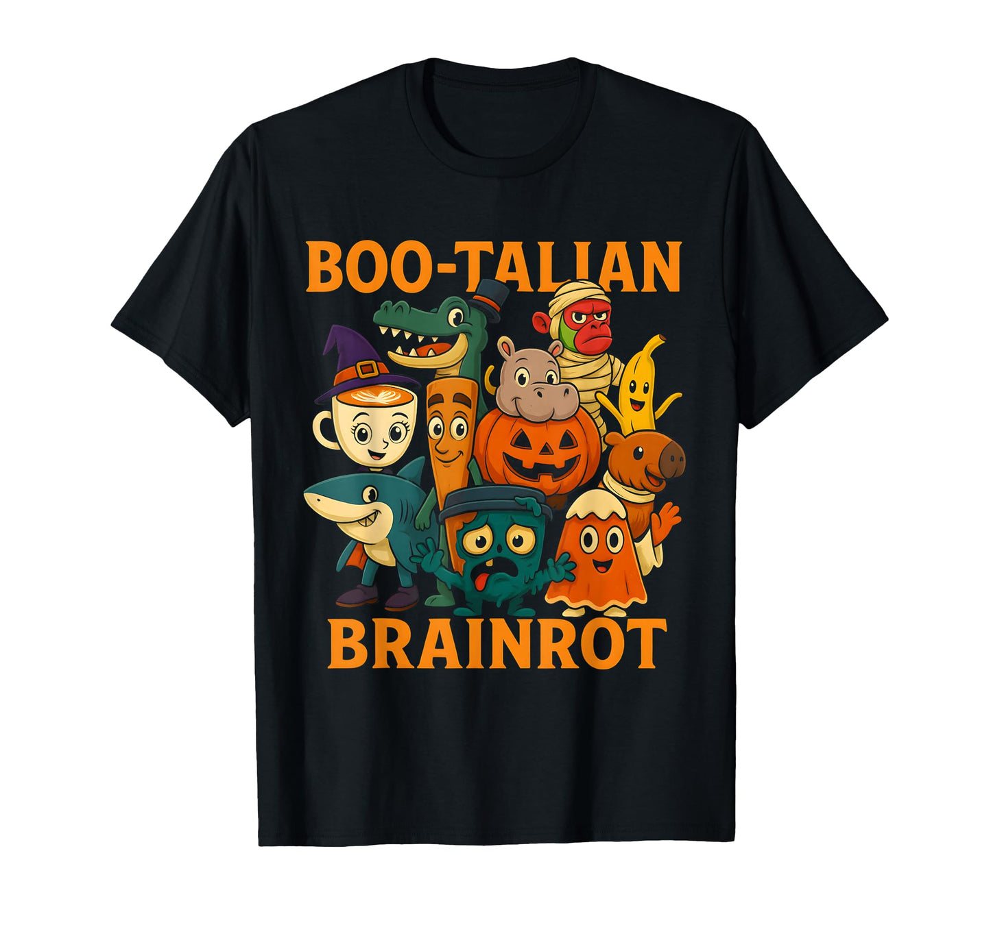 Italian Brainrot Characters Halloween Theme Costume Birthday T-Shirt