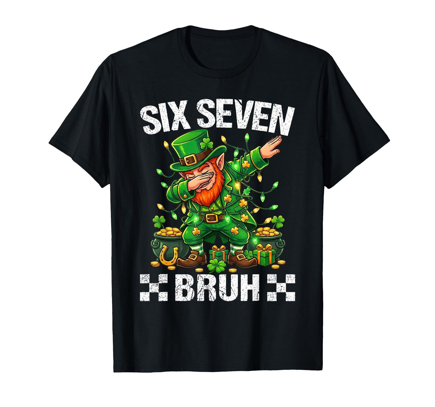 67 St Patricks Funny Six Seven Meme Leprechaun Boys Men T-Shirt