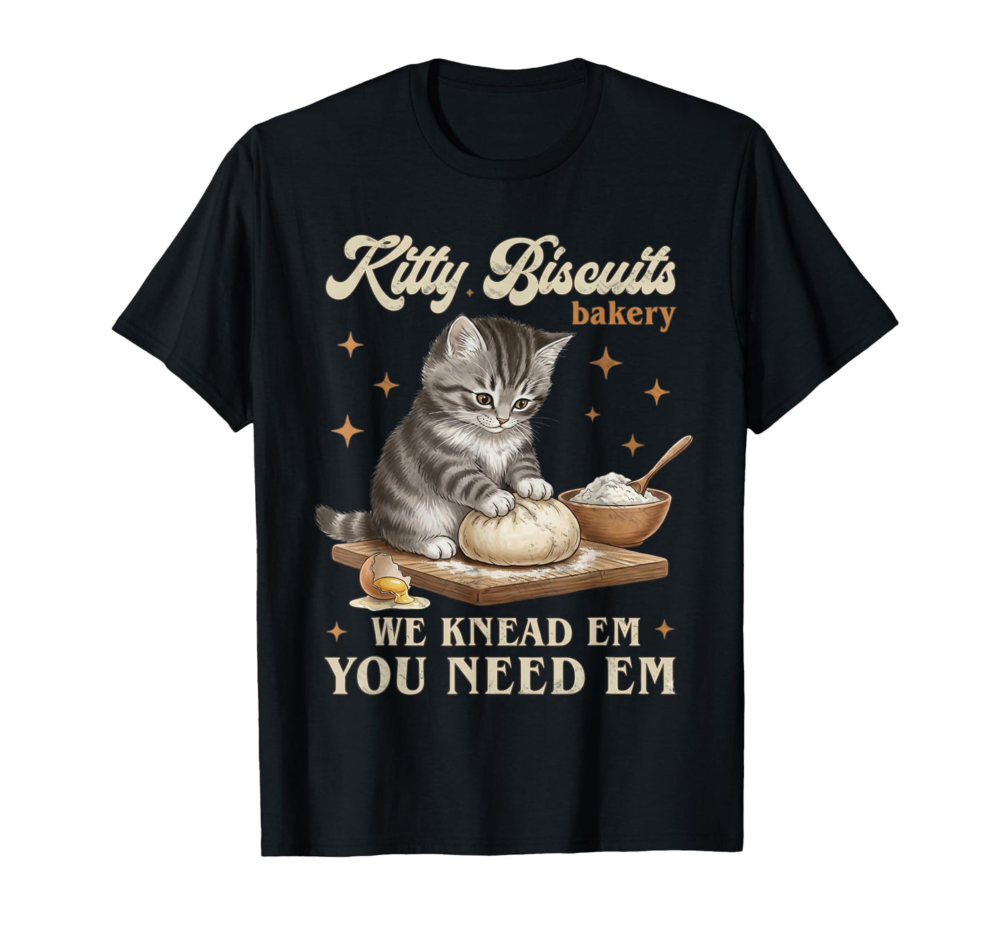 Funny Baking Art Kitty Biscuits Bakery Cat Lover Kitten T-Shirt