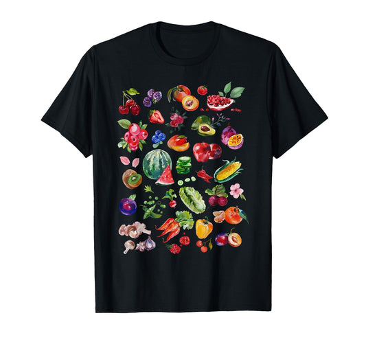 Fruit Veggie Cottagecore Vegetarian Garden Vegan Botanical T-Shirt