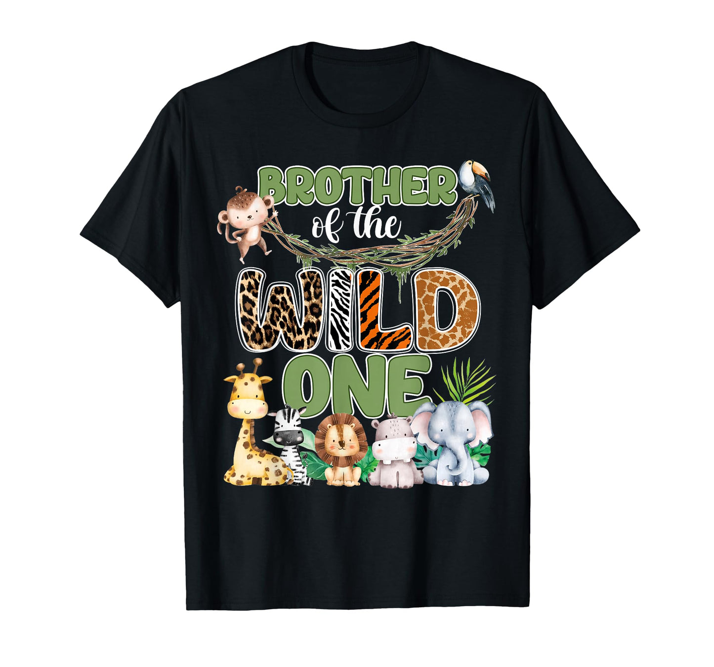 Brother of The Wild One 1St Birthday Family Safari Jungle T-Shirt