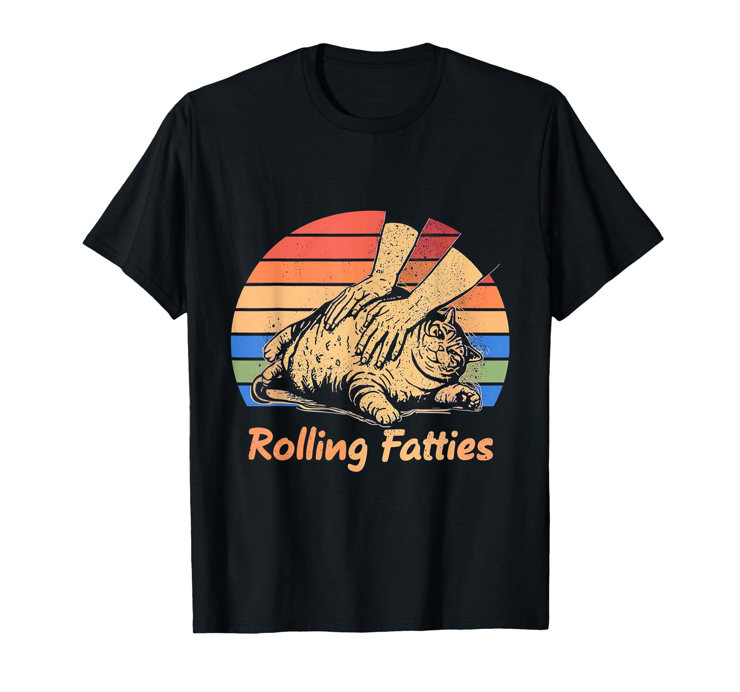 Cat Rolling Fatties Funny T-Shirt for Men Women Kids