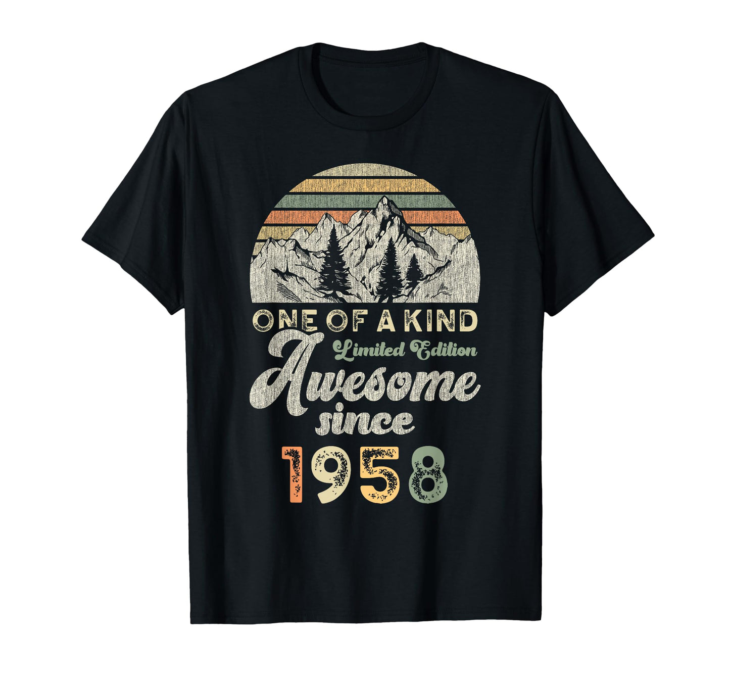Awesome Since 1958 Birthday 67 Years Mountains T-Shirt