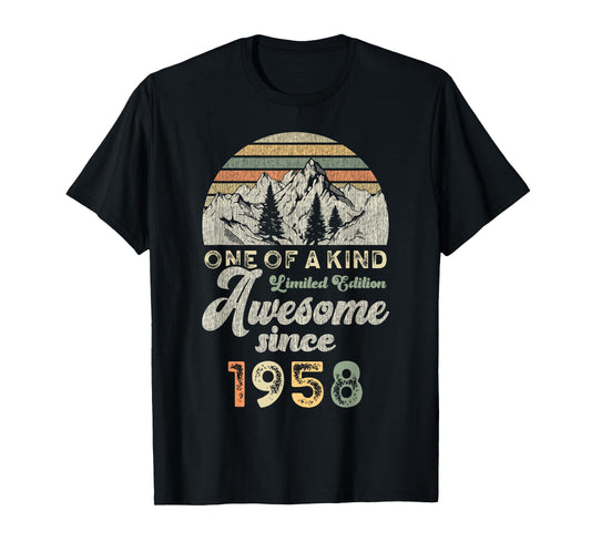 Awesome Since 1958 Birthday 67 Years Mountains T-Shirt