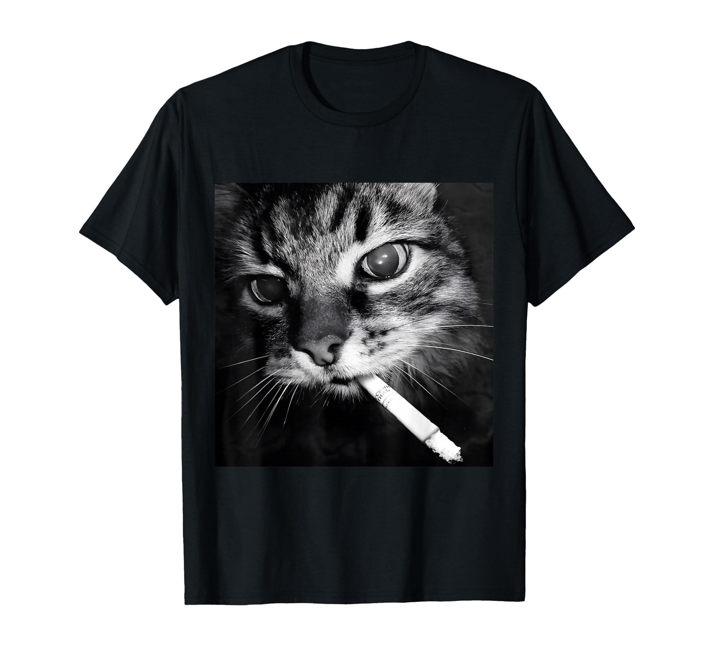 Cigarette Kitten Funny Smoking Cat Meme Stupid Brainrot T-Shirt