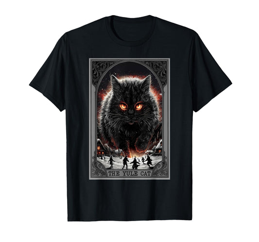 Creepmas Vintage The Yule Cat Tarot Card Dark Christmas T-Shirt