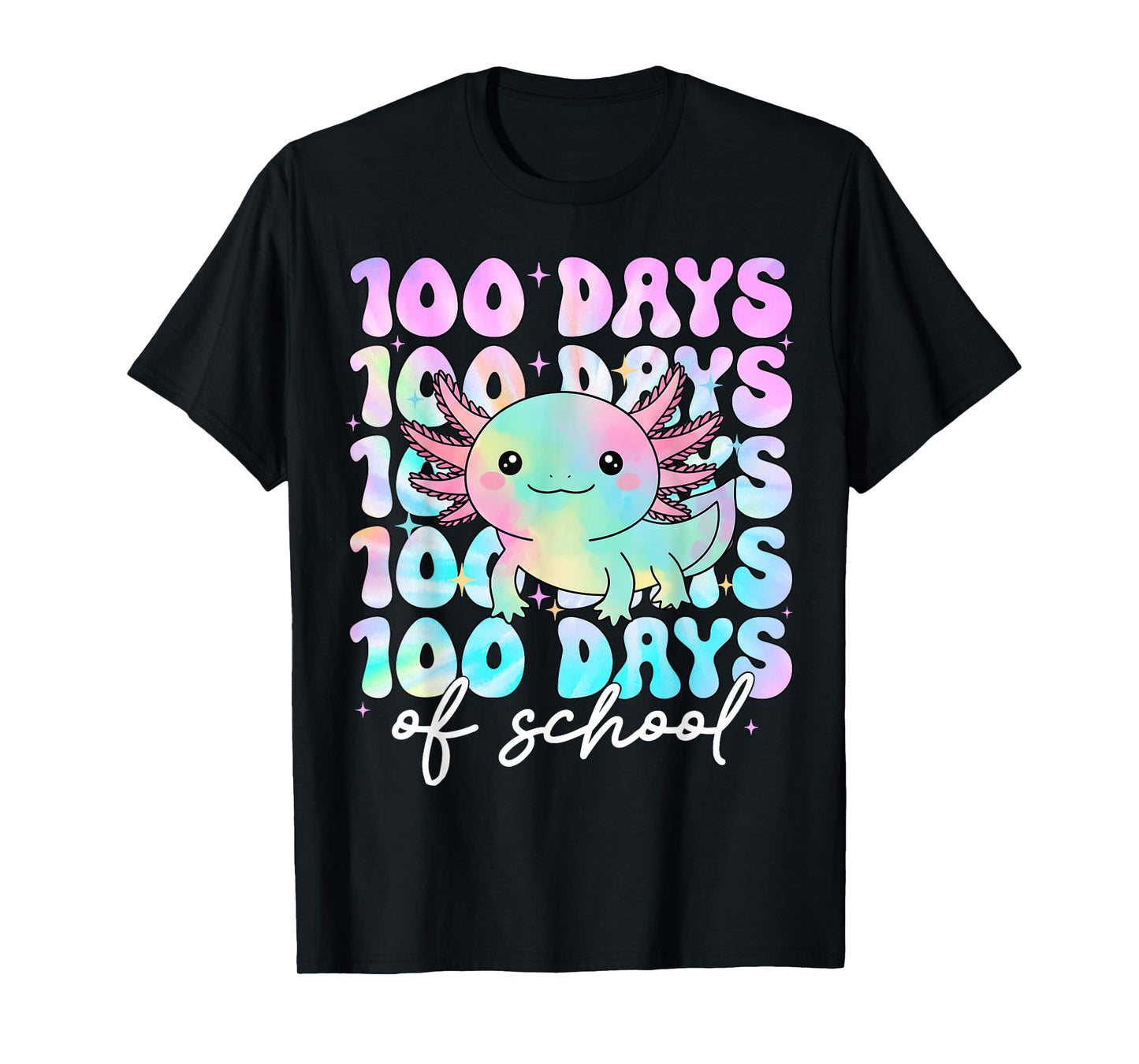 100 Days of School Axolotl Girls 100th Day of School Teacher T-Shirt