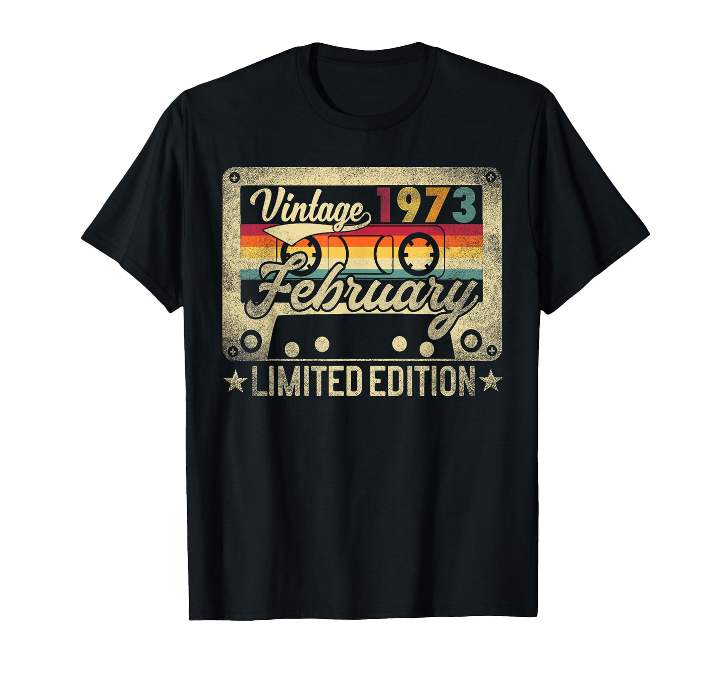 Vintage 1973 February 53 Years Old 53rd Birthday Men Women T-Shirt