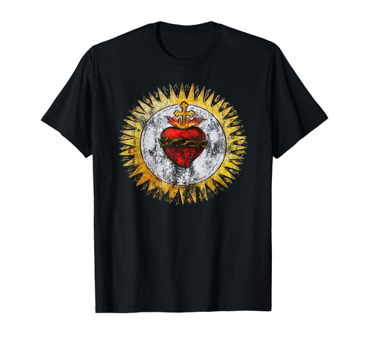 Sacred Heart of Jesus Christ Vintage Christian T-Shirt T-Shirt