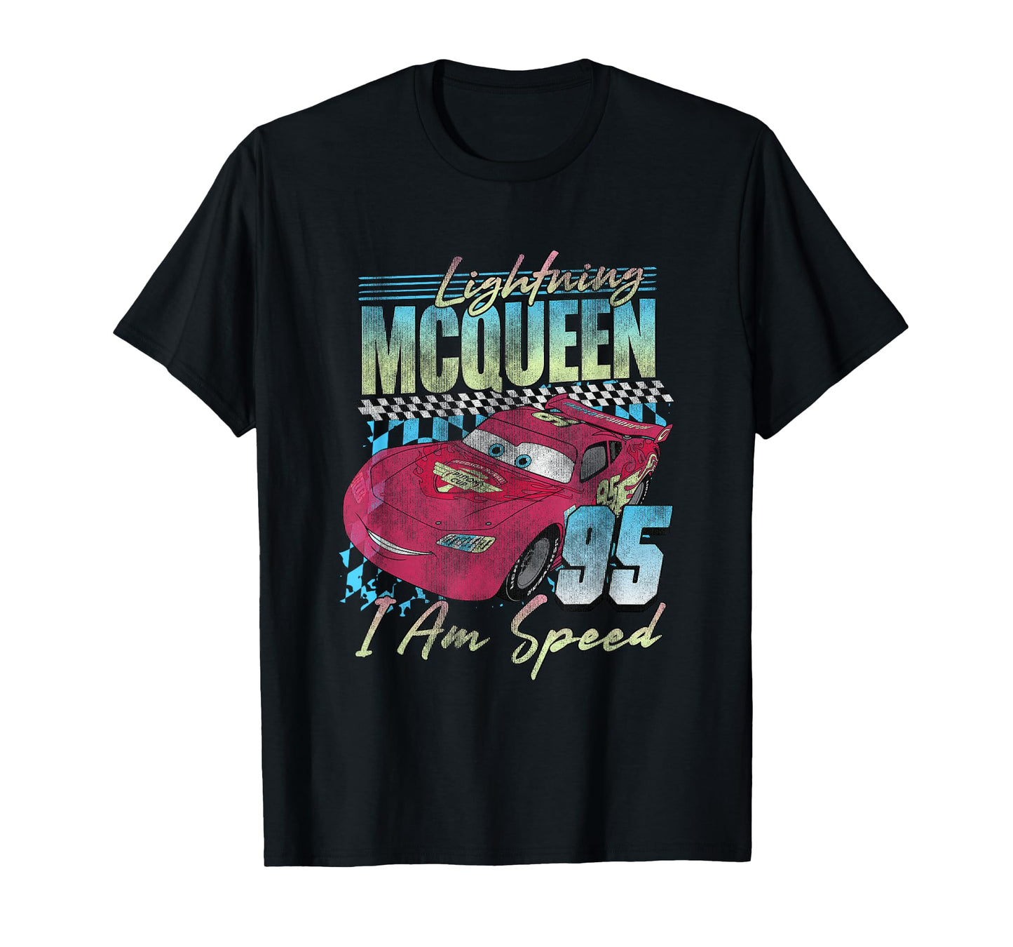 Disney Pixar Cars Lightning McQueen Retro I Am Speed T-Shirt
