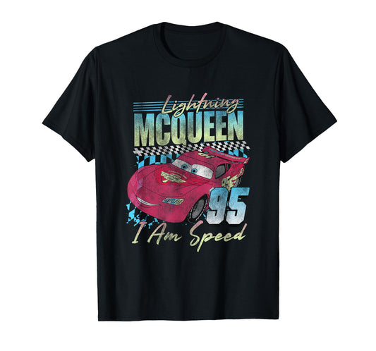 Disney Pixar Cars Lightning McQueen Retro I Am Speed T-Shirt