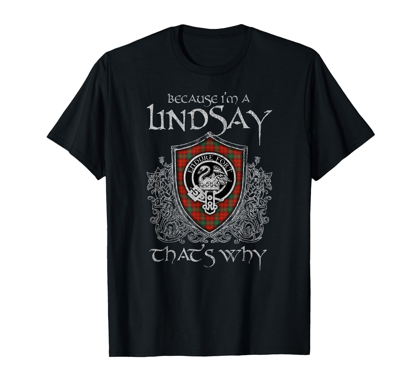 Clan Lindsay Crest Tartan Celtic Last Name Vinatge T-Shirt