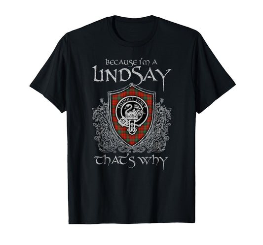 Clan Lindsay Crest Tartan Celtic Last Name Vinatge T-Shirt