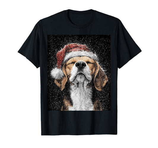 Christmas Beagle On T-Shirt