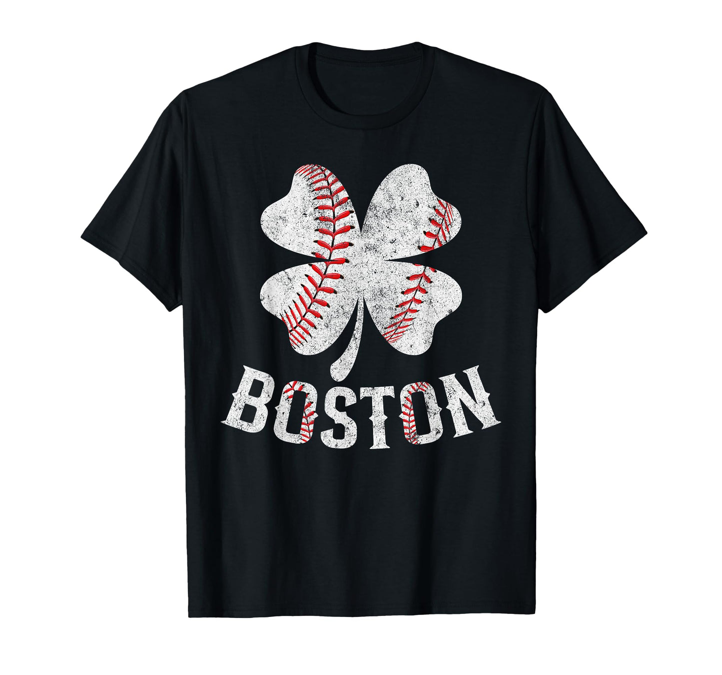 Baseball Shamrock Lucky Clover Boston St Patrick's Day T-Shirt