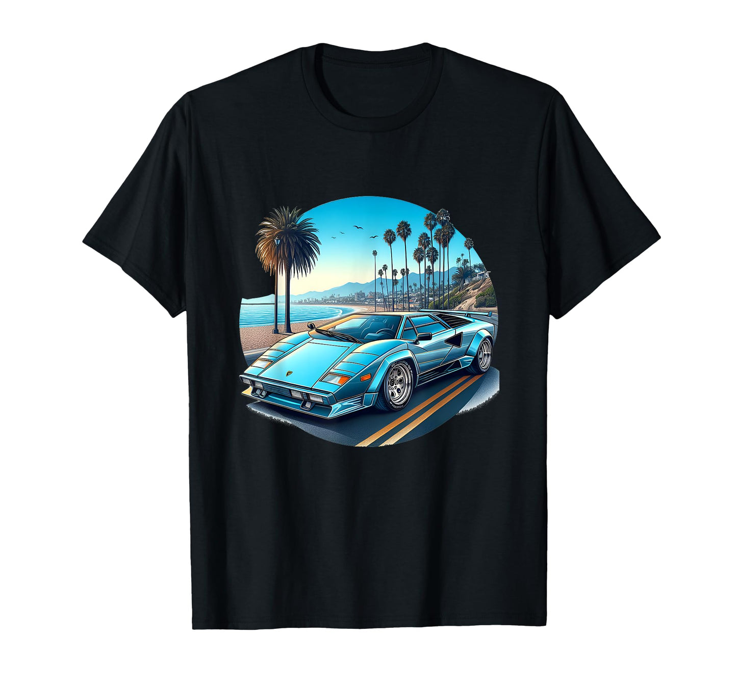 Classic Countach Italian Supercar Poster car Vice T-Shirt