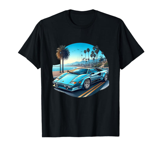 Classic Countach Italian Supercar Poster car Vice T-Shirt