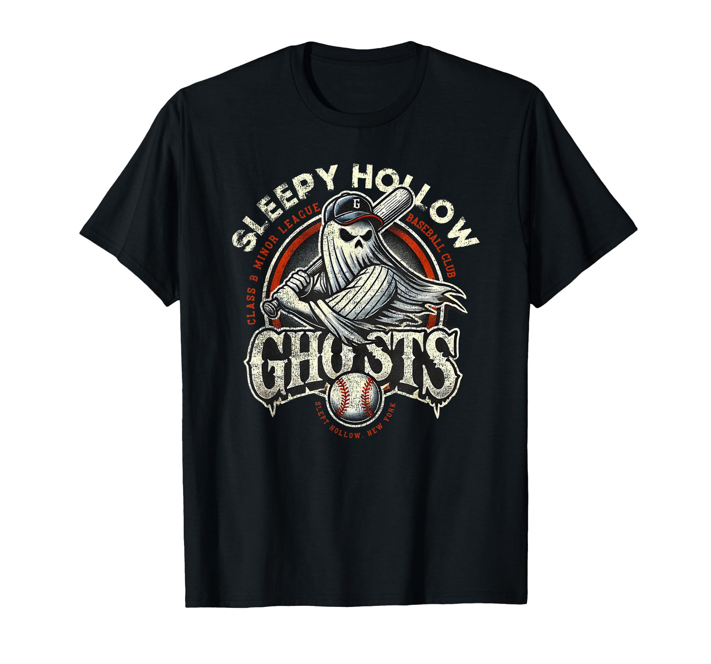 Halloween Sleepy Hollow Ghosts Minor League Baseball T-Shirt
