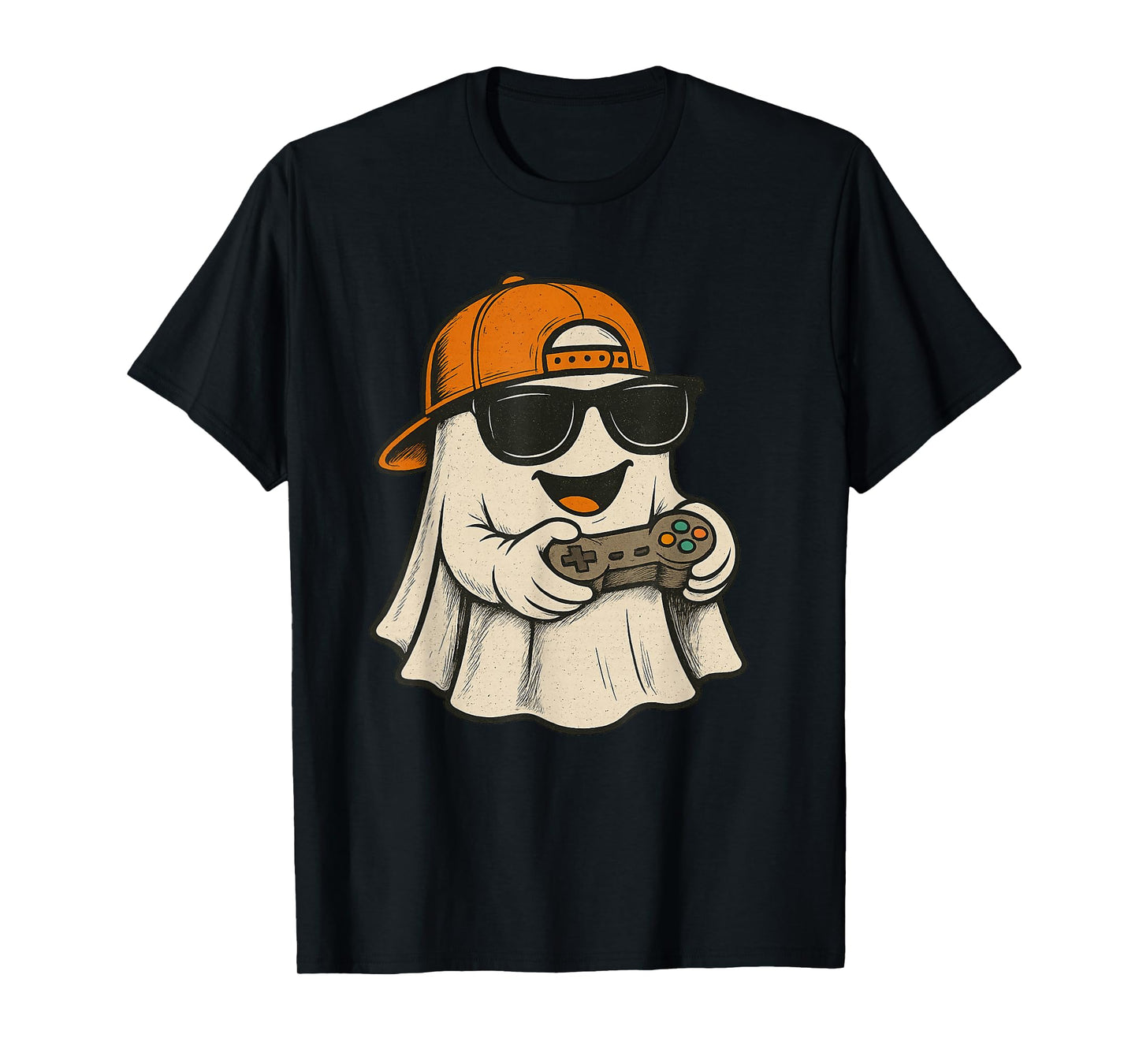 Halloween Boys Kids Ghost Gamer Scary Costume Gaming Men T-Shirt